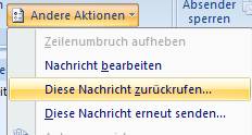 outlook zurückrufen