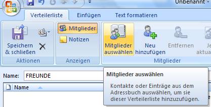 verteilerliste outlook