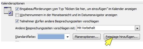 Outlook Feiertage löschen