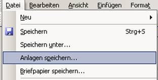 Outlook Anlagen speichern