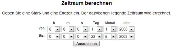 Zeitraum berechnen