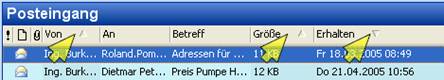 sortieren in outlook