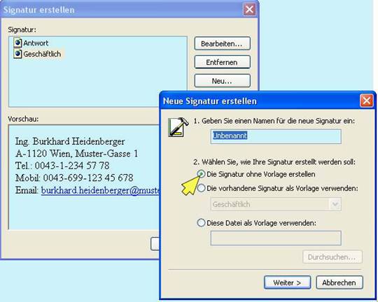 Outlook signaturen