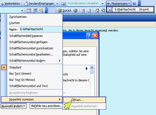 outlook menü