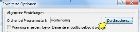 outlook startordner