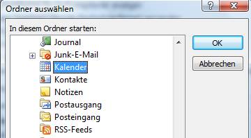 outlook startordner einrichten