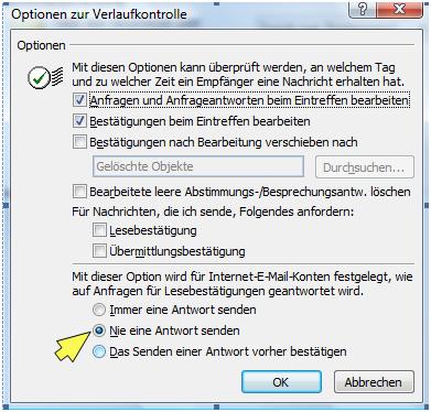 outlook nie eine antwort senden