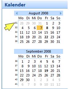 outlook wochennummern
