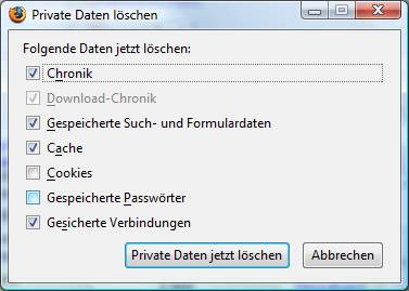 verlauf löschen