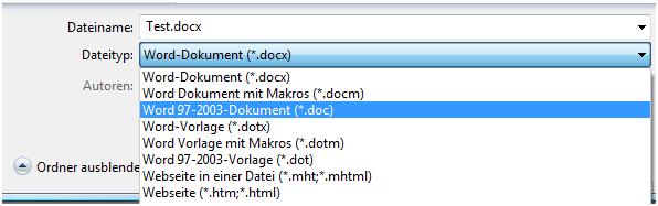 microsoft office 2007 format