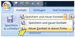 kontakte outlook 2007