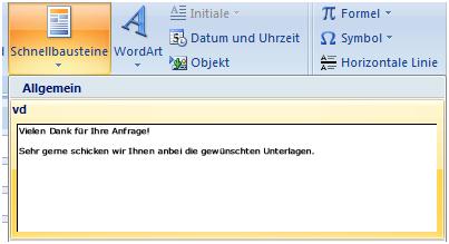 outlook schnellbausteine