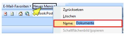 outlook menü