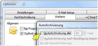 autoarchivierung outlook