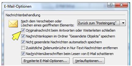 outlook mail automatisch schließen