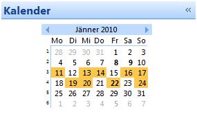 Kalenderwochen outlook