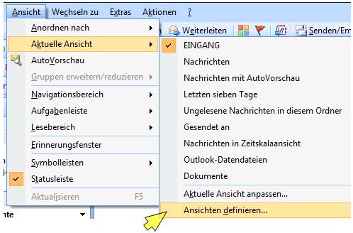 ansicht outlook