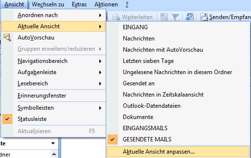 outlook felder löschen