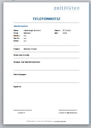 Telefonnotiz